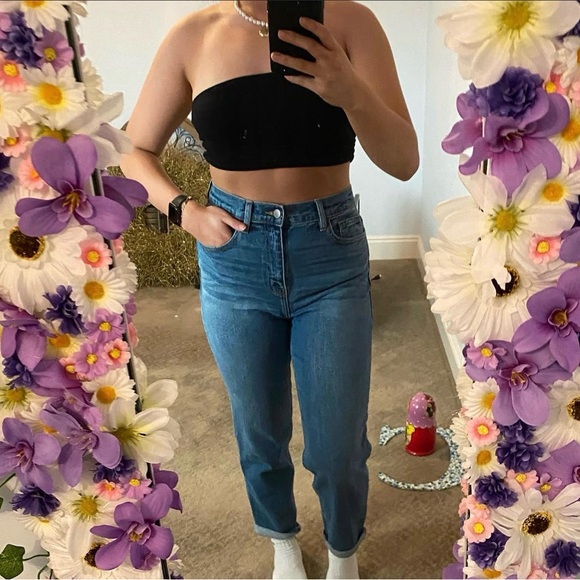 Fashion Nova Dark Blue Straight Leg Jeans - Picture 3 of 3